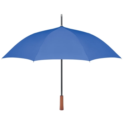 Зонт трость с деревянной ручкой, синий, rpet