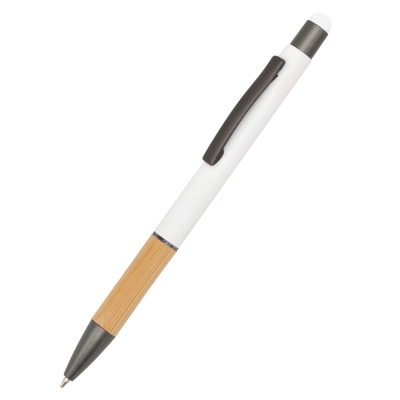 Ручка металлическая Сайрис софт-тач, белая, белый