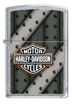 Зажигалка ZIPPO Harley-Davidson®, с покрытием Street Chrome™, латунь/сталь, серебристая, 38x13x57 мм, серебристый