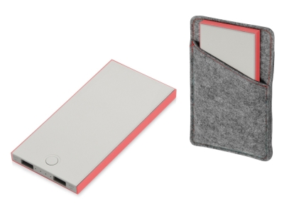 Внешний аккумулятор «NEO NS100R», 10000mAh, красный, серый, soft touch
