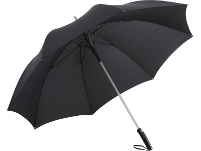 Зонт-трость «Alugolf», черный, серебристый, полиэстер