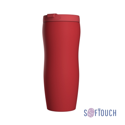 Термостакан "Монтана" 400 мл, покрытие soft touch, красный, нержавеющая сталь/soft touch/пластик