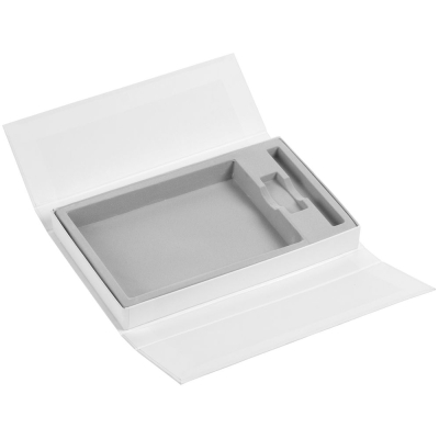Коробка Three Part с ложементом под ежедневник, флешку и ручку, белая, белый, картон