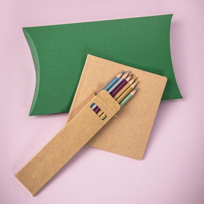 Набор подарочный PAINTER: скетчбук-блокнот, набор цветных карандашей, коробка; зеленый, зеленый, несколько материалов