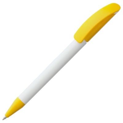 Ручка шариковая Prodir DS3 TPP Special, белая с желтым, белый, желтый, пластик
