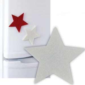Магнит "Звезда"; белый; 7,5х7,5х0,2см; фетр; шелкография, белый, шерсть