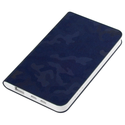 Универсальный аккумулятор "Tabby" (5000mAh), темно-синий, 7,5х12,1х1,1см, синий, пластик, искусственная кожа
