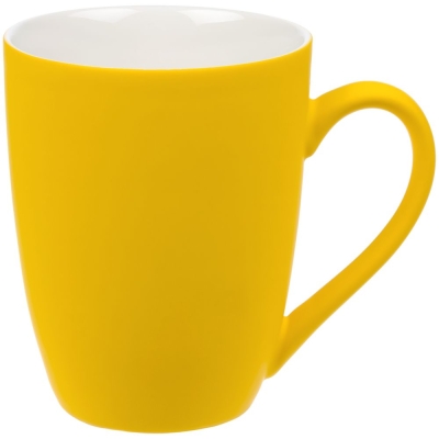 Кружка Good Morning с покрытием софт-тач, желтая, желтый, фарфор; покрытие софт-тач