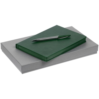 Набор Brand Tone, зеленый, зеленый, покрытие софт-тач; коробка - картон, ежедневник - искусственная кожа; ручка - металл