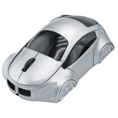 Мышь компьютерная оптическая "Автомобиль"; серебристый; 10,4х6,4х3,7см; пластик; тампопечать, серебристый, пластик