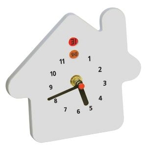 Часы-календарь  "Домик";  16х15х3 см; пластик; тампопечать, белый, пластик, бумага