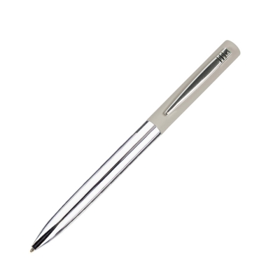 CLIPPER, ручка шариковая, бежевый/хром, металл, покрытие soft touch, бежевый, латунь, нержавеющая сталь, софт-покрытие