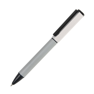 BRO, ручка шариковая, белый, металл, пластик, белый, серый, металл, пластик