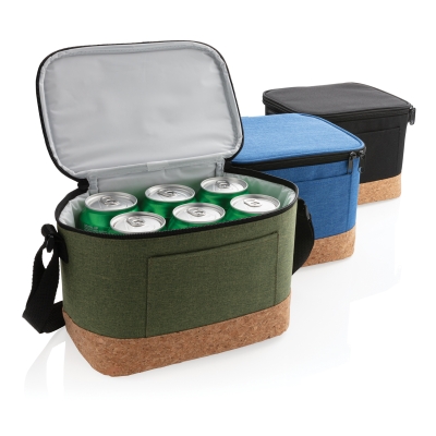 Двухцветная сумка-холодильник с пробковой отделкой, зеленый, полиэстер; пробка