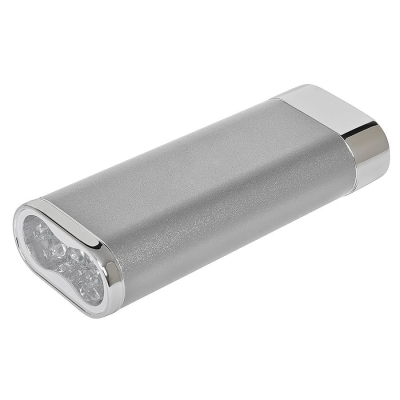 Универсальный аккумулятор "Light" (5200mAh) с фонариком, 10,2х3,9х2,1см, металл, шт, серебристый, металл