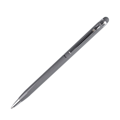 TOUCHWRITER, ручка шариковая со стилусом для сенсорных экранов, серый/хром, металл  , серый, алюминий