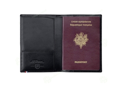 Обложка для паспорта «Contraste», черный, кожа