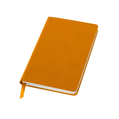 Бизнес-блокнот "Funky", 90*140 мм, оранжевый, серый форзац, мягкая обложка, в клетку, оранжевый, серый, pu velvet