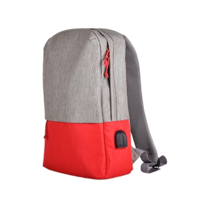 Рюкзак "Beam", серый/красный, 44х30х10 см, ткань верха: 100% полиамид, подкладка: 100% полиэстер, серый, красный, пластик