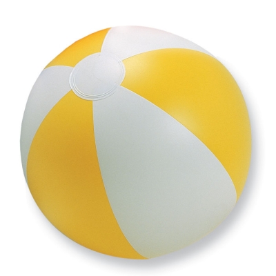 Мяч надувной пляжный, желтый, pvc-пластик