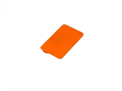 USB 2.0- флешка на 32 Гб в виде пластиковой карточки, оранжевый, пластик