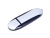 USB 2.0- флешка промо на 8 Гб овальной формы, черный, серебристый, пластик