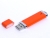 USB 3.0- флешка промо на 128 Гб прямоугольной классической формы, оранжевый, пластик