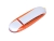 USB 3.0- флешка промо на 128 Гб овальной формы, оранжевый, серебристый, пластик