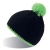Шапка "PEAK",  черный/зеленый неон, верх: 100% акрил, подкладка: 100% полиэстер, черный, акрил