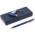 Набор Flashwrite, 8 Гб, синий, синий, пластик, покрытие софт-тач; ручка - пластик, флешка - металл, покрытие софт-тач; коробка - переплетный картон