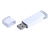 USB 2.0- флешка промо на 4 Гб прямоугольной классической формы, белый, металл