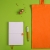 Набор подарочный WHITE&YOU: бизнес-блокнот, ручка, сумка, бело-оранжевый, белый, оранжевый, несколько материалов