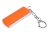 USB 2.0- флешка промо на 4 Гб с прямоугольной формы с выдвижным механизмом, оранжевый, серебристый, пластик