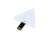 USB 2.0- флешка на 32 Гб в виде пластиковой карточки треугольной формы, белый, пластик