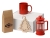 Подарочный набор с чаем, кружкой и френч-прессом «Чаепитие», красный, прозрачный, дерево, пластик, стекло, керамика