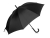 Зонт-трость Reviver  с куполом из переработанного пластика, черный, полиэстер, пластик, soft touch