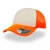 Бейсболка "RAPPER", 5 клиньев, пластиковая застежка, оранжевый неон с белым; 100% полиэстер, 80 г/м2, белый, оранжевый, 100% полиэстер, 80 г/м2