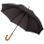 Зонт-трость LockWood, черный, черный, купол - эпонж; спицы - стеклопластик; ручка - дерево