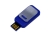 USB 2.0- флешка промо на 64 Гб прямоугольной формы, выдвижной механизм, синий, пластик