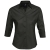 Рубашка женская с рукавом 3/4 Effect 140, черная, черный, хлопок 97%; эластан 3%, плотность 140 г/м²; поплин стрейч