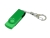 USB 3.0- флешка промо на 32 Гб с поворотным механизмом и однотонным металлическим клипом, зеленый, пластик