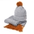 Вязаный комплект шарф и шапка GoSnow, меланж c фурнитурой, оранжевый, 70% акрил, 30% шерсть