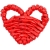 Плетеная фигурка Adorno, красное сердце, красный, бумага