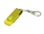 USB 3.0- флешка промо на 128 Гб с поворотным механизмом и однотонным металлическим клипом, желтый, пластик