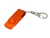 USB 2.0- флешка промо на 16 Гб с поворотным механизмом и однотонным металлическим клипом, оранжевый, пластик, металл