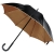 Зонт-трость Downtown, черный с коричневым, коричневый, черный, полиэстер