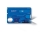 Швейцарская карточка «SwissCard Lite», 13 функций, синий, металл