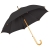 Зонт-трость с деревянной ручкой, полуавтомат; черный; D=103 см, L=90см; 100% полиэстер, черный, 100% полиэстер, плотность 190 г/м2