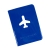 Обложка для паспорта "Flight" 10 x 13,8 см, ПВХ, синий, синий, поливинилхлорид
