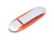 USB 2.0- флешка промо на 32 Гб овальной формы, оранжевый, серебристый, пластик, металл